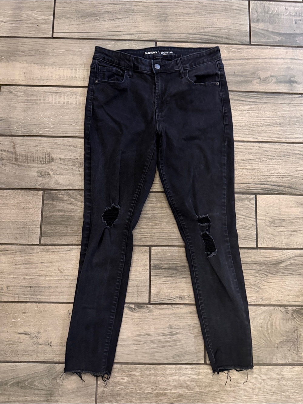 Old Navy Black Ripped Skinny Jeans